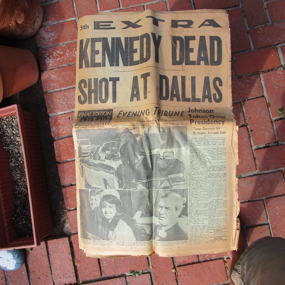 Original Kennedy Assassination Newspaper